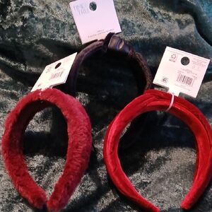 Time and Tru Red and Black, and Maroon Headbands NWT